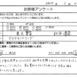 東京都 新宿区 / 30代 / 女性のお客様からいただいたお声