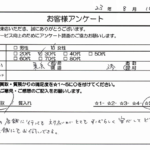 東京都 港区 / 30代 / 女性のお客様からいただいたお声