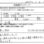 福岡県 北九州市 / 30代 / 男性のお客様からいただいたお声