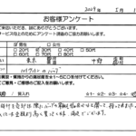 東京都 中野区 / 30代 / 男性のお客様からいただいたお声