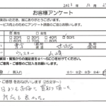 東京都 世田谷区 / 50代 / 男性のお客様からいただいたお声