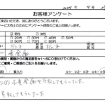 栃木県 栃木市 / 60代 / 男性のお客様からいただいたお声