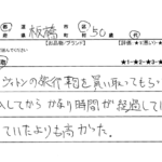 東京都 板橋区 / 50代 / 男性のお客様からいただいたお声