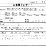 埼玉県 比企郡滑川町 / 50代 / 男性のお客様からいただいたお声