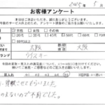 大阪府 大阪市 / 50代 / 男性のお客様からいただいたお声