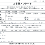 東京都 板橋区 / 60代 / 女性のお客様からいただいたお声