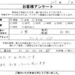 千葉県 船橋市 / 50代 / 男性のお客様からいただいたお声