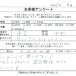 東京都 中野区 / 60代 / 女性のお客様からいただいたお声
