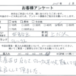 東京都 世田谷区 / 50代 / 男性のお客様からいただいたお声