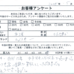 茨城県 ひたちなか市 / 30代 / 男性のお客様からいただいたお声