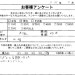 大阪府 吹田市 / 30代 / 男性のお客様からいただいたお声