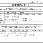 大阪府 大阪市淀川区 / 80代 以上 / 女性のお客様からいただいたお声