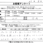 山口県 防府市 / 40代 / 男性のお客様からいただいたお声