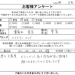 東京都 豊島区 / 70代 / 女性のお客様からいただいたお声