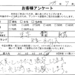 東京都 新宿区 / 30代 / 男性のお客様からいただいたお声
