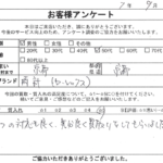 京都府 京都市 / 50代 / 男性のお客様からいただいたお声