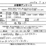 神奈川県 川崎市 / 60代 / 男性のお客様からいただいたお声