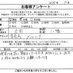 京都府 八幡市 / 60代 / 男性のお客様からいただいたお声