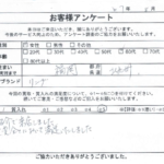 福岡県 北九州市 / 60代 / 女性のお客様からいただいたお声