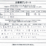 東京都港区 / 30代 / 男性のお客様からいただいたお声