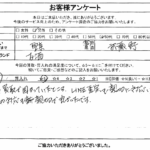 東京都武蔵野市 / 60代 / 男性のお客様からいただいたお声